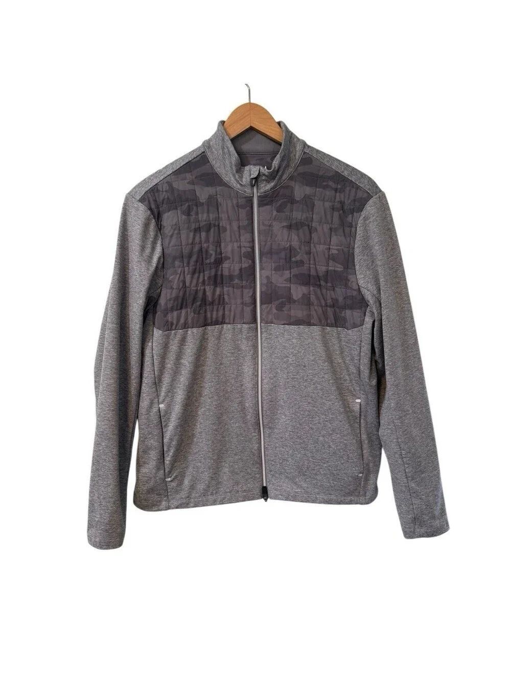 Johnnie O Godwin Mixed Media Performance Men's Gray Sweater Jacket Size Medium